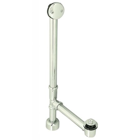 WESTBRASS Pull & Drain Bath Waste, 22" Make-Up, 17 Ga. Tubing in Polished Nickel D3265K-05